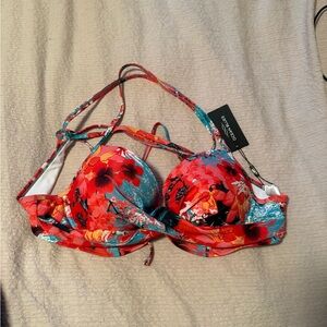 Floral Print Bikini Top